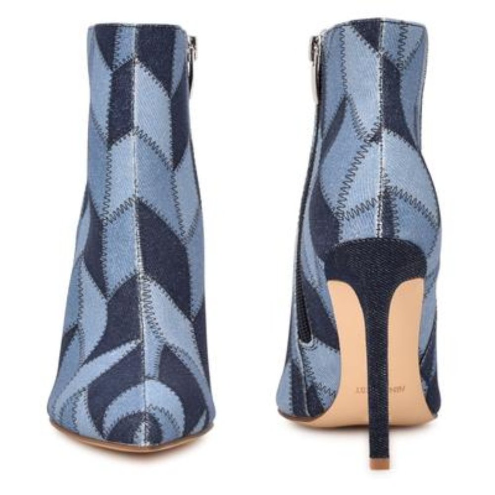 Nine West  Denim Patchwork Tennon Dress Bootie - Picture 4 of 5